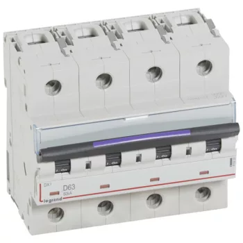   Legrand 410232 DX3 Kismegszakító. 4P, 63A, D karakterisztika, 50kA