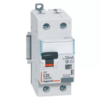   Legrand 410980 DX3 Áramvédős kismegszakító (Kombi Fi-relé) 1+N, C karakterisztika, 20A, 30mA, 10 kA, AC osztály