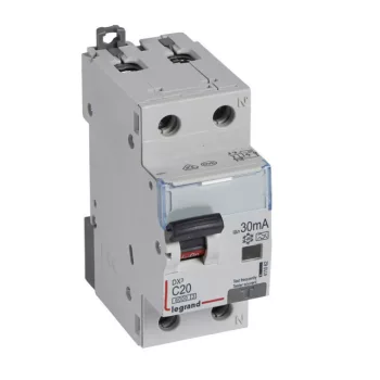   Legrand 411062 DX3 Áramvédős kismegszakító (Kombi Fi-relé) 1+N, C karakterisztika, 20A, 30mA, 6 kA, A osztály