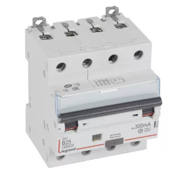   Legrand 411231 DX3 Áramvédős kismegszakító (Kombi Fi-relé) 3+N, B karakterisztika, 25A, 300mA, 6 kA, A osztály