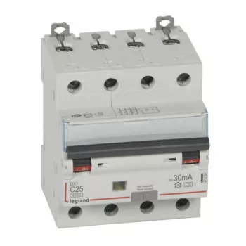   Legrand 411236 DX3 Áramvédős kismegszakító (Kombi Fi-relé) 3+N, C karakterisztika, 25A, 30mA, 6 kA, A osztály