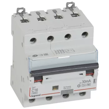   Legrand 411244 DX3 Áramvédős kismegszakító (Kombi Fi-relé) 3+N, C karakterisztika, 16A, 30mA, 6 kA, Hpi osztály