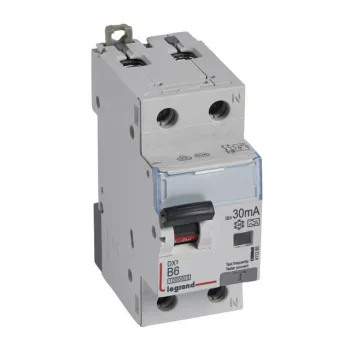   Legrand 411285 DX3 Áramvédős kismegszakító (Kombi Fi-relé) 1+N, B karakterisztika, 6A, 30mA, 10 kA, A osztály