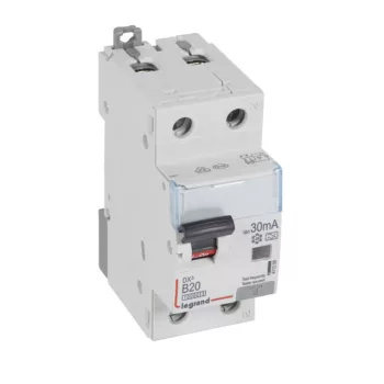   Legrand 411289 DX3 Áramvédős kismegszakító (Kombi Fi-relé) 1+N, B karakterisztika, 20A, 30mA, 10 kA, A osztály