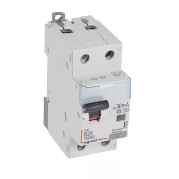   Legrand 411290 DX3 Áramvédős kismegszakító (Kombi Fi-relé) 1+N, B karakterisztika, 25A, 30mA, 10 kA, A osztály