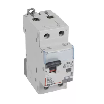   Legrand 411305 DX3 Áramvédős kismegszakító (Kombi Fi-relé) 1+N, B karakterisztika, 20A, 30mA, 10 kA, Hpi osztály
