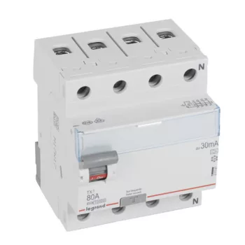   Legrand 411767 TX3 Áram-védőkapcsoló (Fi-relé) A osztály, 4P, 80A, 100mA