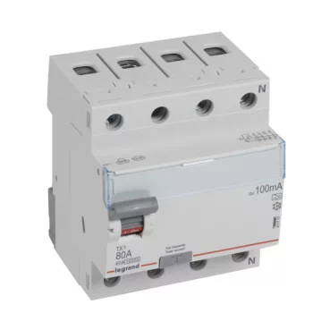  Legrand 411777 TX3 Áram-védőkapcsoló (Fi-relé) A osztály, 4P, 80A, 300mA