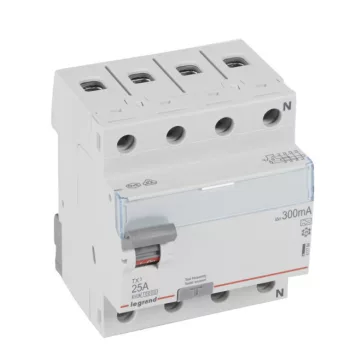   Legrand 411784 TX3 Áram-védőkapcsoló (Fi-relé) A osztály, 4P, 25A, 300mA