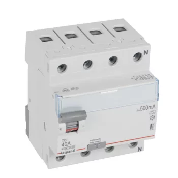   Legrand 411795 TX3 Áram-védőkapcsoló (Fi-relé) A osztály, 4P, 40A, 500mA