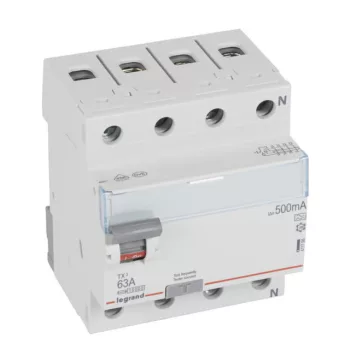   Legrand 411796 TX3 Áram-védőkapcsoló (Fi-relé) A osztály, 4P, 63A, 500mA