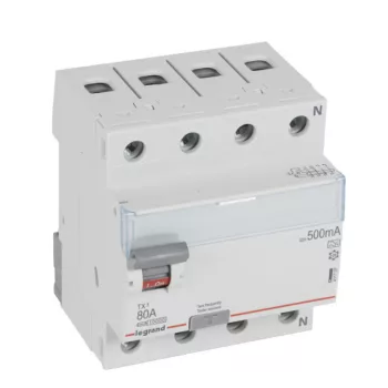   Legrand 411797 TX3 Áram-védőkapcsoló (Fi-relé) A osztály, 4P, 80A, 500mA