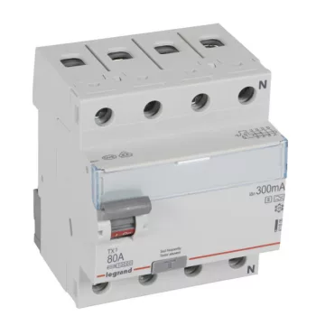   Legrand 411806 TX3 Áram-védőkapcsoló (Fi-relé) A-S osztály, 4P, 80A, 300mA