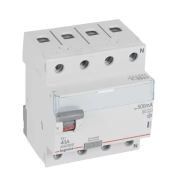   Legrand 411807 TX3 Áram-védőkapcsoló (Fi-relé) A-S osztály, 4P, 40A, 500mA