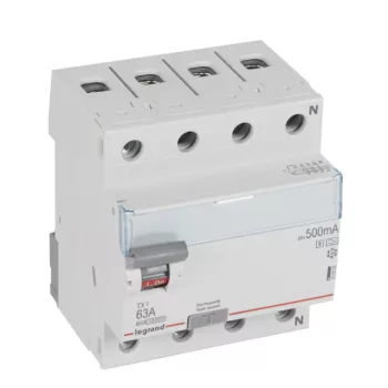   Legrand 411808 TX3 Áram-védőkapcsoló (Fi-relé) A-S osztály, 4P, 63A, 500mA