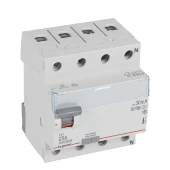   Legrand 411814 TX3 Áram-védőkapcsoló (Fi-relé) Hpi osztály, 4P, 25A, 300mA