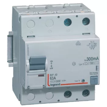   Legrand 411845 TX3 Áram-védőkapcsoló (Fi-relé) B osztály, 2P, 63A, 300mA