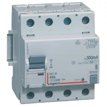   Legrand 411848 TX3 Áram-védőkapcsoló (Fi-relé) B osztály, 4P, 40A, 300mA