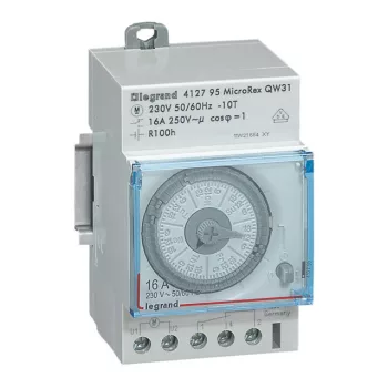   Legrand 412795 MicroRex QW31 heti programkapcsoló működési tartalékkal, vízszintes előlappal ( Legrand 412795 )