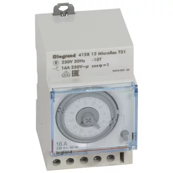   Legrand 412812 MicroRex T31 napi programkapcsoló működési tartalék nélkül, vízszintes előlappal ( Legrand 412812 )