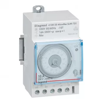   Legrand 412823 MicroRex T31 napi programkapcsoló autómatikus téli/nyári időszámítás átállás, vízszintes előlappal ( Legrand 412823 )