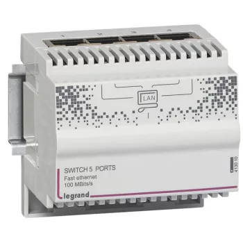   Legrand 413010 otthoni hálózatok Ethernet Switch 10/100 Mbps 4+1 x RJ45 port ( Legrand 413010 )