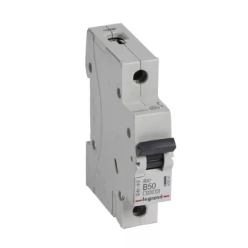   Legrand, RX3, 419141, Kismegszakító 1P,50A, B karakterisztika, 6 kA, RX3 (Legrand 419141)