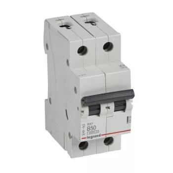   Legrand, RX3, 419163, Kismegszakító 2P,50A, B karakterisztika, 6 kA, RX3 (Legrand 419163)