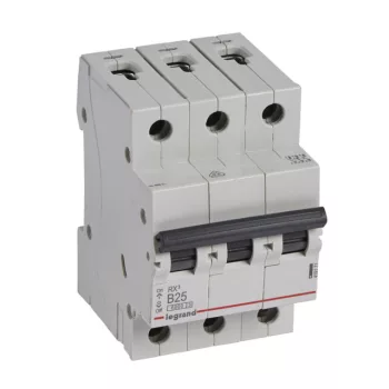   Legrand, RX3, 419171, Kismegszakító 3P,25A, B karakterisztika, 6 kA, RX3 (Legrand 419171)