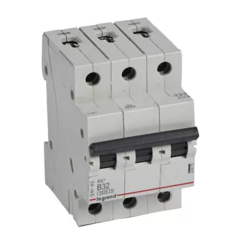   Legrand, RX3, 419172, Kismegszakító 3P,32A, B karakterisztika, 6 kA, RX3 (Legrand 419172)