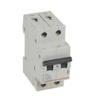   Legrand, RX3, 419222, Kismegszakító 2P,10A, C karakterisztika, 6 kA, RX3 (Legrand 419222)