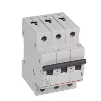   Legrand, RX3, 419233, Kismegszakító 3P,10A, C karakterisztika, 6 kA, RX3 (Legrand 419233)