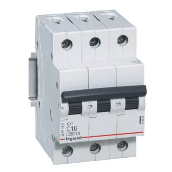   Legrand, RX3, 419235, Kismegszakító 3P,16A, C karakterisztika, 6 kA, RX3 (Legrand 419235)
