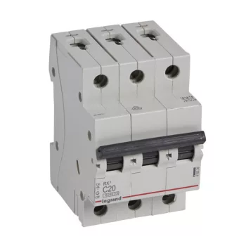   Legrand, RX3, 419236, Kismegszakító 3P,20A, C karakterisztika, 6 kA, RX3 (Legrand 419236)