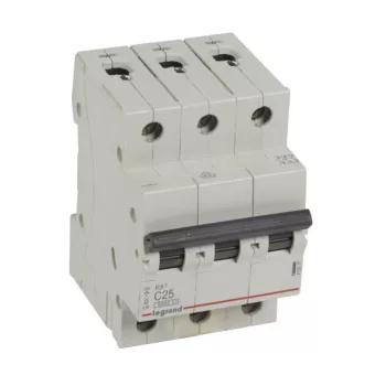   Legrand, RX3, 419237, Kismegszakító 3P,25A, C karakterisztika, 6 kA, RX3 (Legrand 419237)