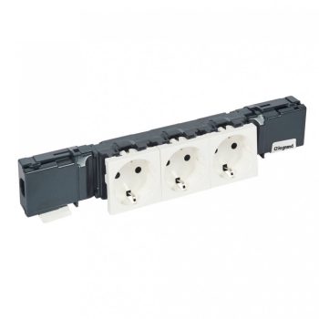   Legrand 450017 Program Mosaic kábelcsatornába szerelhető sínezett, sorolt, földelt 3 x 2P+F csatlakozóaljzat, kábelrögzítővel, gyermekvédelemmel, fehér ( Legrand 450017 )