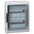 Legrand 601982 Plexo3 védett elosztó 24 modul, 2 sor, átlátszó ajtóval, IP65, PE és N sínnel, falon kívüli, 432x340x161mm