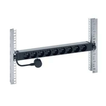   Legrand 646820 elosztósor 19"/1U jelzőlámpás KIM:9xFR-francia szabvány TÁP: háztartási -2P+F 16A 3 méter ( Legrand 646820 )