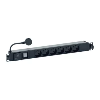   Legrand 646835 elosztósor 19"/1U túlfeszültség-védelemmel KIM:6XFR-francia szabvány TÁP: háztartási -2P+F 16A 3 méter ( Legrand 646835 )