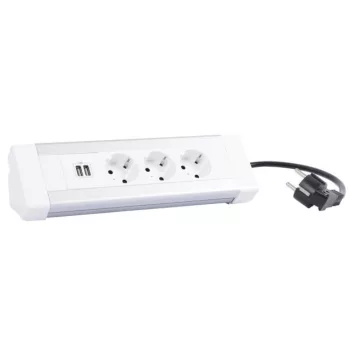   Legrand 653562 Asztali elosztósor 3x2P+F, kettős USB töltőaljzat 1500 mA ( Legrand 653562 )