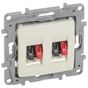   Legrand 664881 Niloé hangszóró-csatlakozóaljzat (2 kivitelezéssel), köröm nélkül, bézs ( Legrand 664881 )