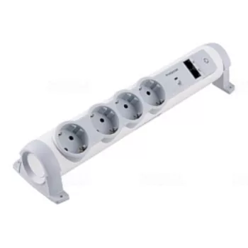   Legrand 690584 Kontamodul 4x2P+F elosztósor, gyermekvédelemmel, 2,5m fehér, újravezetékezhető ( Legrand 690584 )