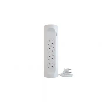   Legrand 694501 Sarokba illeszkedő elosztósor 4x2P+F, 1 m vezetékkel, fehér (Legrand 694501)