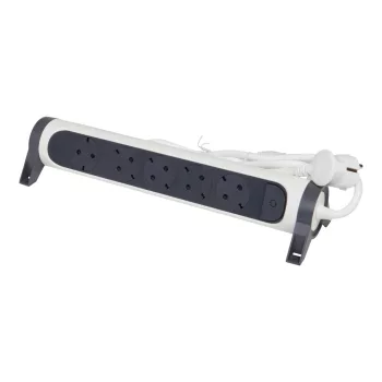   Legrand 694538 Elosztósor Premium 5x2P+F forgatható, 3 m vezetékkel, fehér (Legrand 694538)