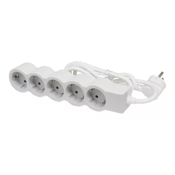   Legrand 694555 Elosztósor Standard 5x2P+F, 1,5 m vezetékkel, fehér-szürke (Legrand 694555)