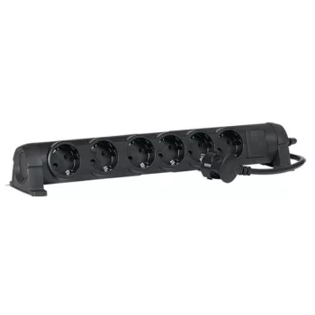   Legrand 694609 6x2P+F elosztósor CON, 1,5m vezetékkel, fekete ( Legrand 694609 )