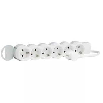   Legrand 695016 Hatos hosszabbító 1.5 méteres kábellel kapcsoló nélkül fehér-szürke (Legrand 695016)
