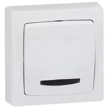   Legrand 696017 Oteo falonkívüli váltókapcsoló, fényjelzős, kerettel, fehér ( Legrand 696017 )
