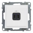 Legrand SUNO 721131 Kettős USB-C + USB-C töltőaljzat, fehér burkolattal, keret nélkül