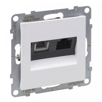   Legrand SUNO 721160 kombinált csatlakozóaljzat 1xRJ45 (UTP Cat6) + 1xRJ11 (telefon), fehér burkolattal, keret nélkül